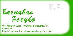 barnabas petyko business card